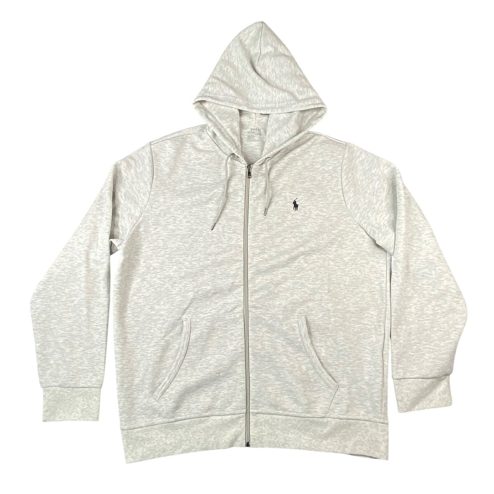 Polo Ralph Lauren Performance Mens XL Grey Heather Full Zip Hoodie Tech Fleece